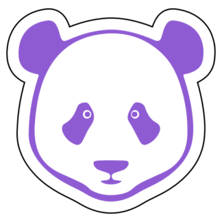 Simple Panda Face Sticker (Lavender)